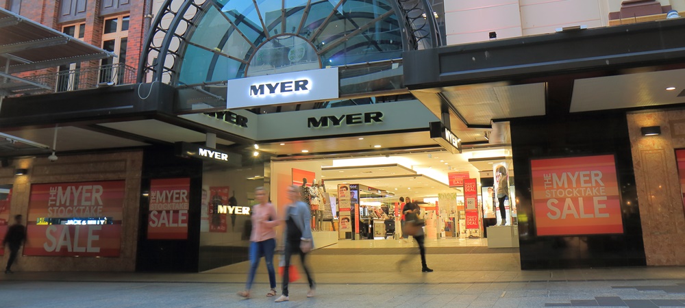Department stores like Myer face competition from online overseas retailers.