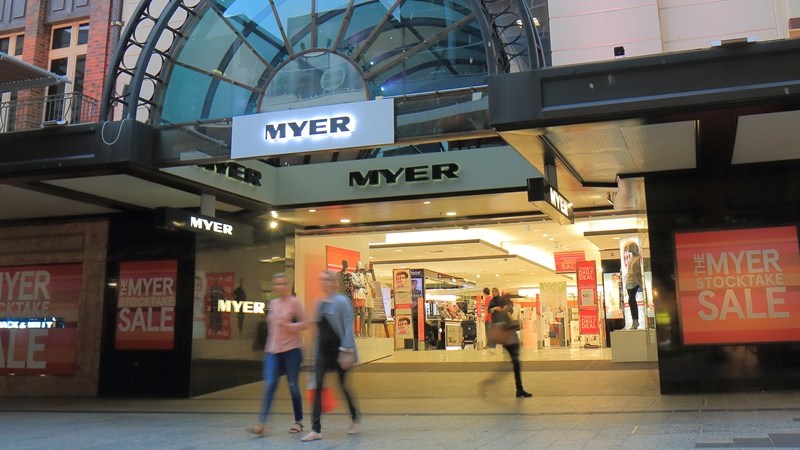 Department stores like Myer face competition from online overseas retailers.