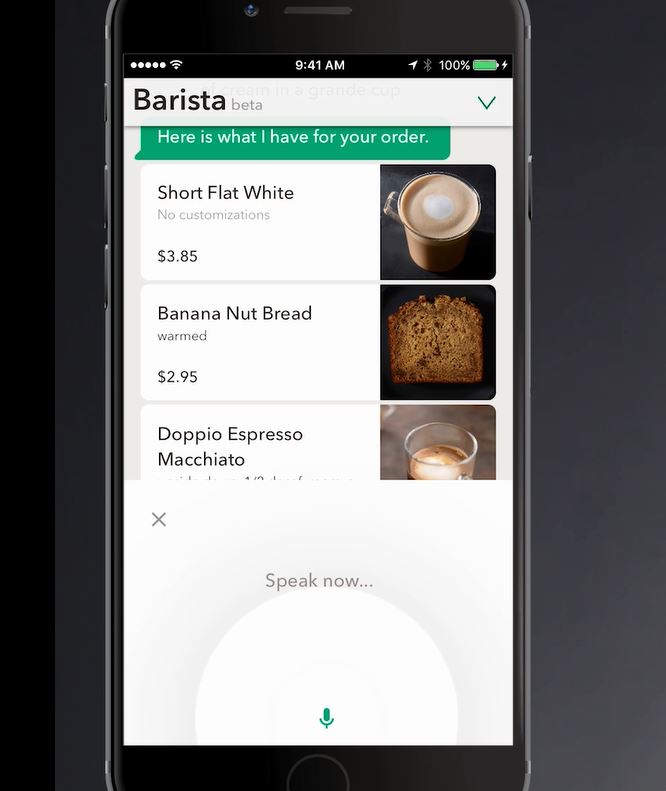 My Starbucks Barista is an example of AI in retail