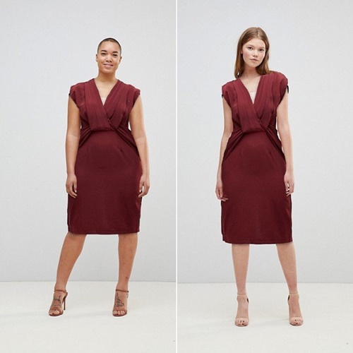 ASOS virtual fit shows the same item on different models